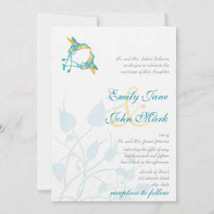 Invitation Romantique rustique Colibri Kiss Amour OiseauMaria