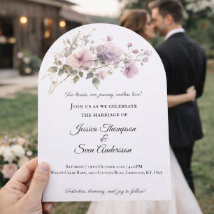 Invitation Romantique Sakura cerise Fleurs Mariage en fleurs