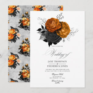 Invitation Romantique Shabby-Chic gothique Floral