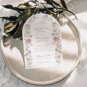 Invitation Romantique Soft Pastel Floral Arch Mariage