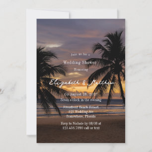 Invitation Romantique Sunset Beach Mariage Douche