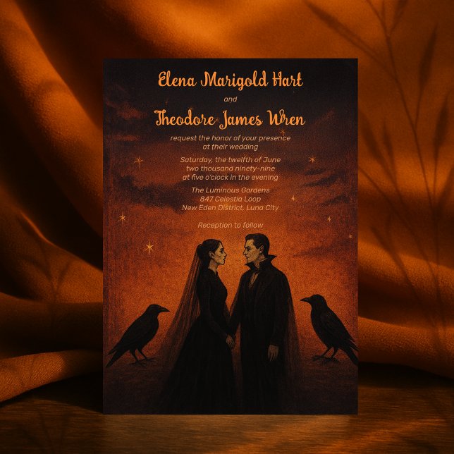 Invitation Romantique Vampire gothique Mariage foncé (Romantic Vampire Gothic Dark Wedding Invitation
)