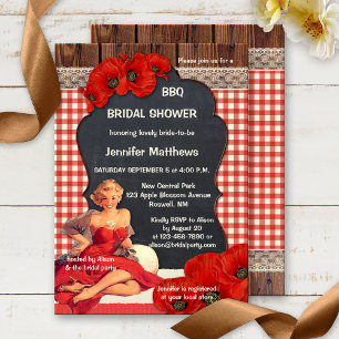 Invitation Romantique Vintage BBQ Douche nuptiale