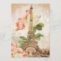 Invitation romantique Vintage de Paris Rose