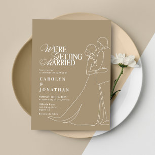 Invitation Romantique Vintage or Monogramme Danse Mariage