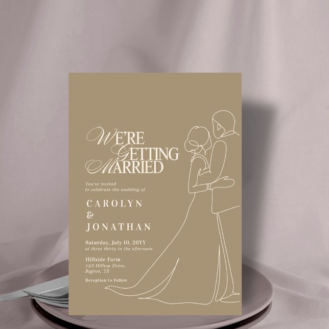 Invitation Romantique Vintage or Monogramme Danse Mariage (Créateur téléchargé)