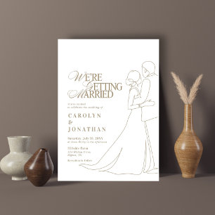 Invitation Romantique Vintage or Monogramme Danse Mariage