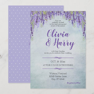 Invitation Romantique Wisteria Garden Mariage