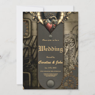 Invitation Romantisme dans les roues et les tubes l'âme steam