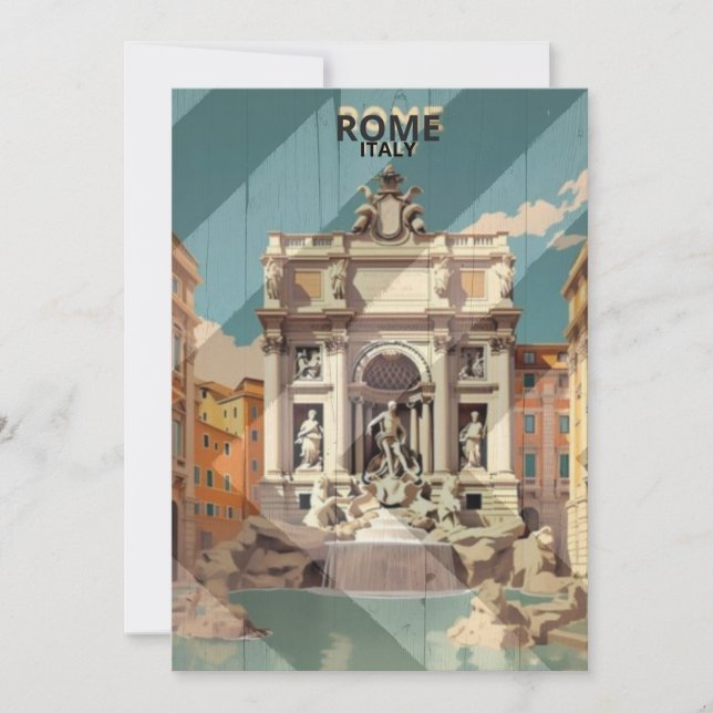 Invitation Rome - Italie Meilleur endroit à visiter (Devant)