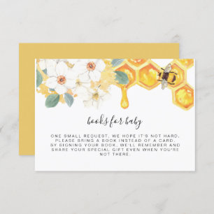 Invitation ROMY Floral Honey Bee Books for Baby Insert