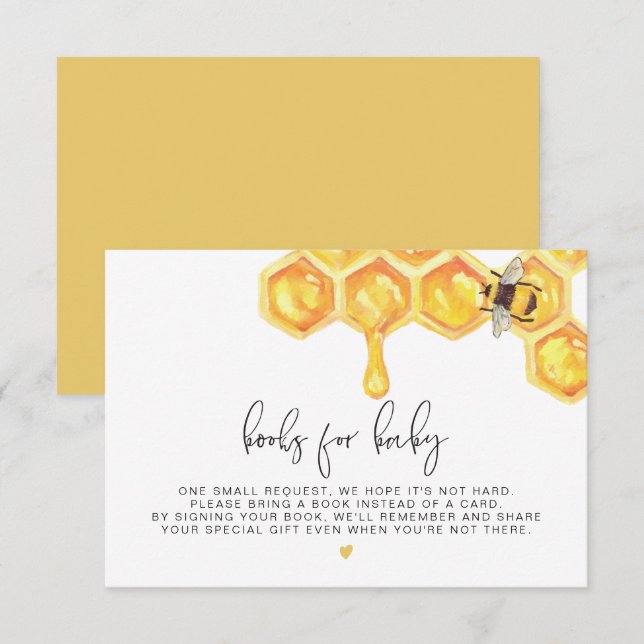 Invitation Romy - Livres abeille en nid d'abeille pour bébé (Devant / Derrière)
