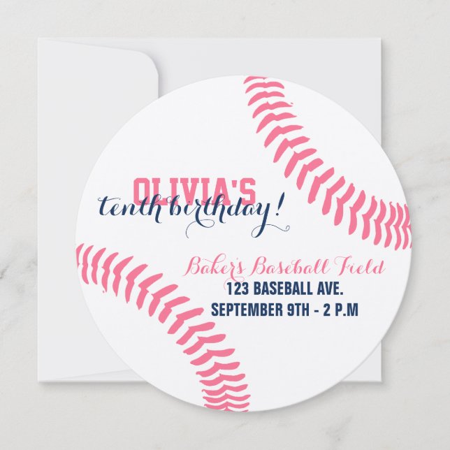 INVITATION RONDE D'ANNIVERSAIRE DE BASE-BALL (Devant)
