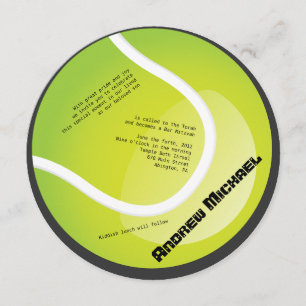 Invitation ronde de bat mitzvah de barre de TENNIS