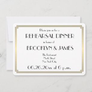Invitation ronde de répétition de mariage Gatsby A