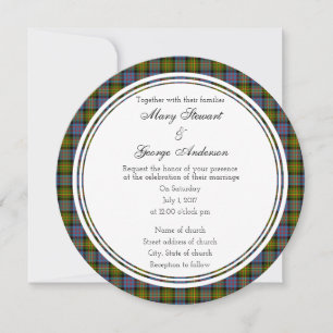 Invitation ronde du Mariage écossais Bowie
