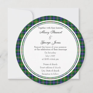 Invitation ronde du Mariage écossais Jones