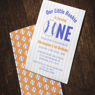 Invitation Rookie Baseball 1er anniversaire