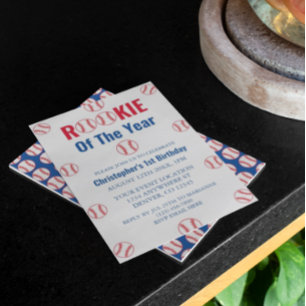 Invitation Rookie Baseball 1er anniversaire