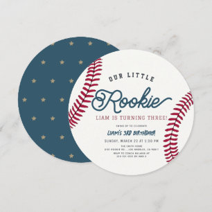 Invitation Rookie Baseball Boy Birthday Circle