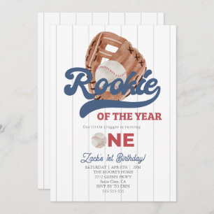 Invitation Rookie Baseball glove Boys 1er anniversaire