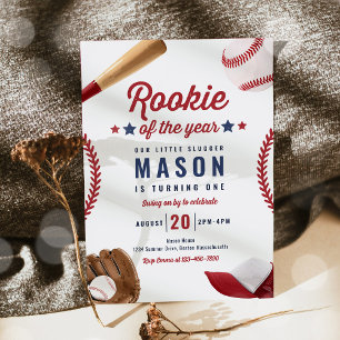 Invitation Rookie De L'Année Baseball 1er Anniversaire