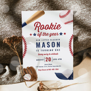Invitation Rookie De L'Année Baseball 1er Anniversaire
