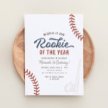 Invitation Rookie de l'année Baseball 1er anniversaire<br><div class="desc">C'est l'heure du jeu ! Célébrez l'anniversaire de votre petit avec cette invitation sur le thème du baseball !</div>