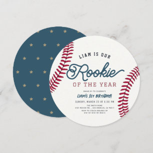 Invitation Rookie de l'année Baseball 1er Anniversaire Cercle