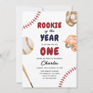 Invitation Rookie de l'année baseball 1er anniversaire de spo