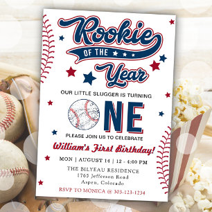Invitation Rookie de l'année Baseball premier 1er anniversair