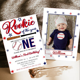 Invitation Rookie de l'année Baseball premier 1er anniversair