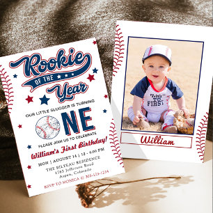 Invitation Rookie de l'année Baseball premier anniversaire fê