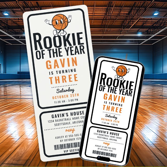 Invitation Rookie De L'Année Basketball Customisé Anniversair (Créateur téléchargé)