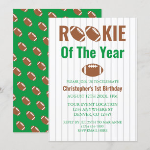 Invitation Rookie De L'Année Football 1Er Anniversaire