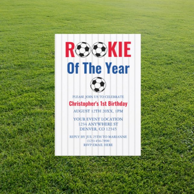 Invitation Rookie De L'Année Football 1er Anniversaire (Créateur téléchargé)