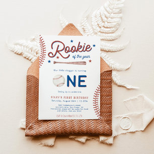 Invitation Rookie de l'année Première fête de baseball annive