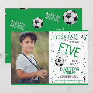 Invitation Rookie Tickets It Green Soccer Photo Anniversaire