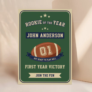 Invitation Rookie Vintage De L'Année Football 1er Anniversair
