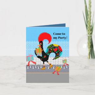 Invitation Rooster portugais avec cadeaux 1ère fête d'anniver