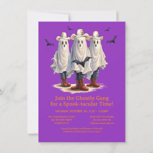 Invitation Rootin’ Tootin’ Cowboy Ghosts Halloween de l'Ouest