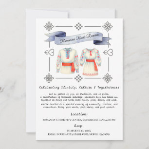 Invitation Roots Roumain Costume folklorique Attire tradition
