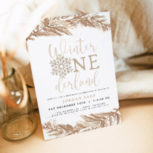 Invitation RORY Boho Beige Winter Wonderland Premier annivers