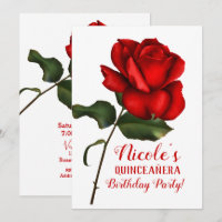 Rosa Roja Belleza y Bestia Quinceañera Fiesta