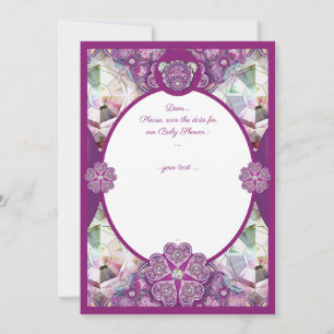 Invitation Rosace bleu ou rouge pour bébé&enfant