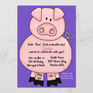 Invitation rosâtre de porc