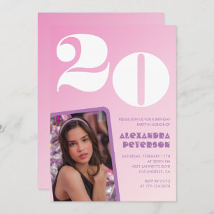 Invitation rose 20e anniversaire Retro Photo