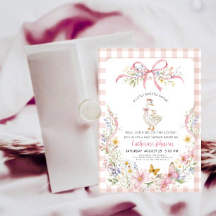 Invitation Rose à carreaux Prépa Fête bébé Petit Fou Rieur
