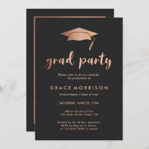 Invitation rose à la mode de photo de fête de