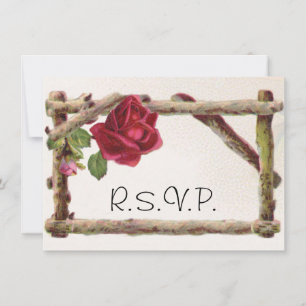 Invitation Rose ancienne vintage rustique victorienne Antique
